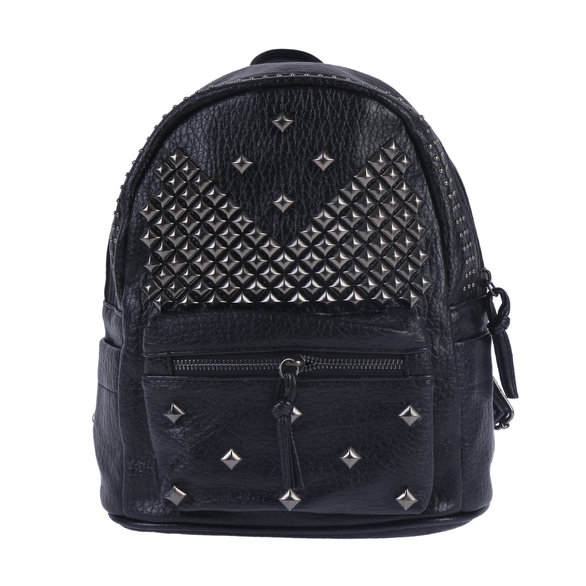 Studded Faux Leather Backpack, Punk Style Mini Daypack