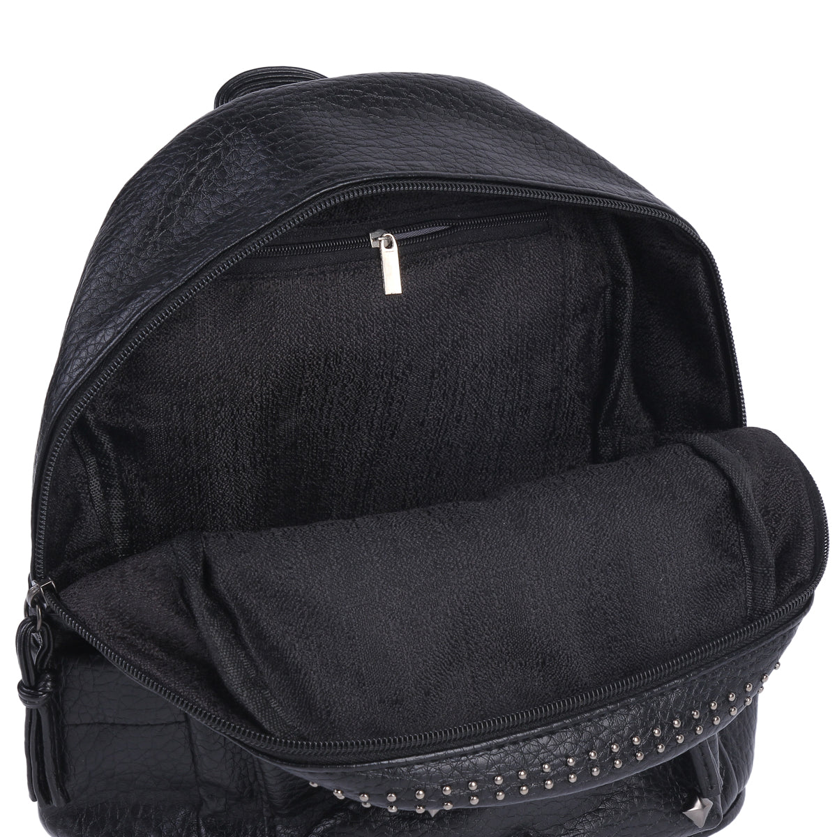 Studded Faux Leather Backpack, Punk Style Mini Daypack