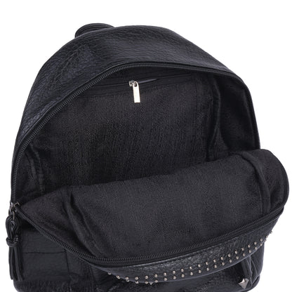 Studded Faux Leather Backpack, Punk Style Mini Daypack