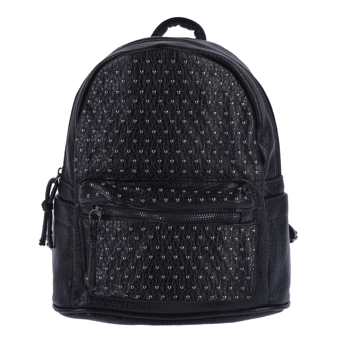 Studded Faux Leather Backpack, Punk Style Mini Daypack