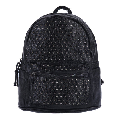 Studded Faux Leather Backpack, Punk Style Mini Daypack
